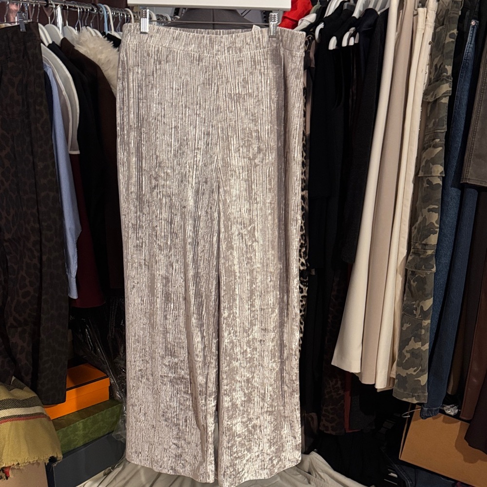 Banana Republic silver shine Wide Leg Pants